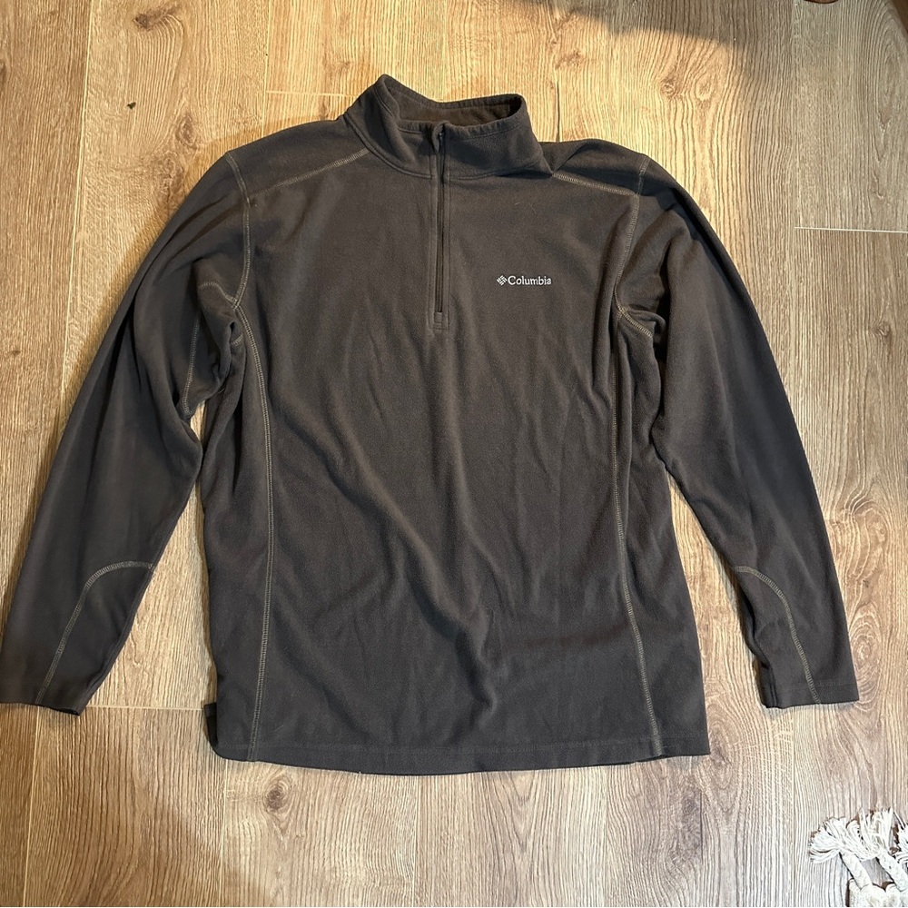 Columbia Men’s Long Sleeve Fleece Quarter Zip Sweater in Brown Size XL